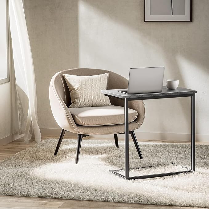 Pipishell C Shaped End Table 27 Inches High, Side Table - Image 7