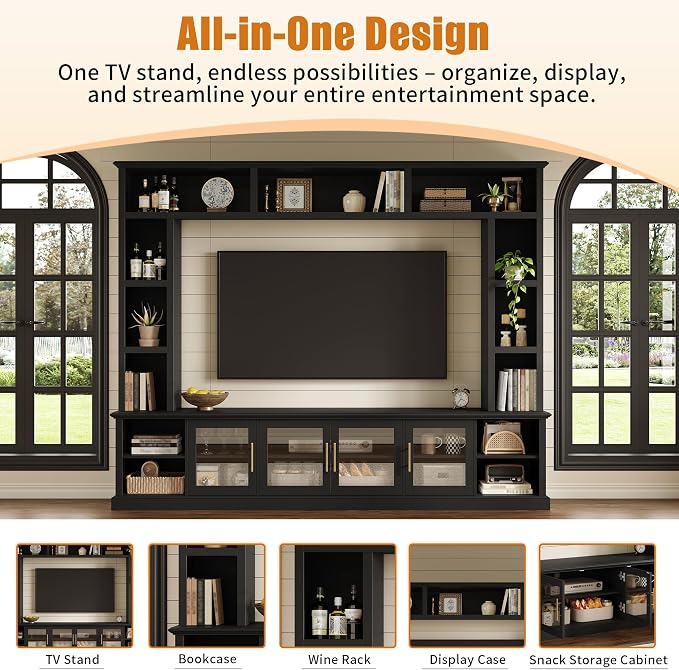 Merax 95" Entertainment Center for TVs up to 80", All-in-One TV Stand - Image 5