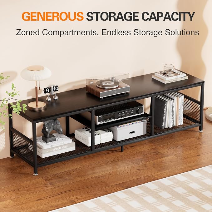 VECELO TV Stand with Power Outlets - Image 9