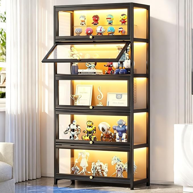 Display Cabinet with Acrylic Glass Doors 67.7'' Tall Curio Cabinet by Unknown
