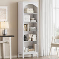 Arched Bookshelf with 5 Tier Open Shelves, Study and Living Room, Modern White by JMHDYG