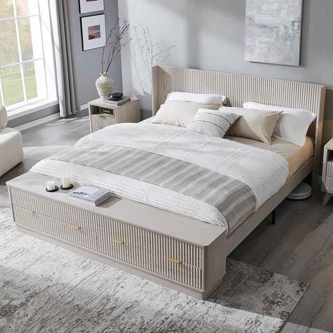 T4TREAM Fluted King Size Bed Frame by T4TREAMFurniture