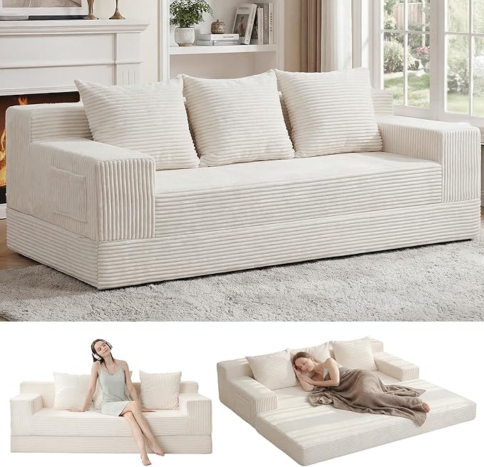 Erament Convertible Futon Sofa Bed Couch, Compression Boneless Floor Couch Sofa by Unknown