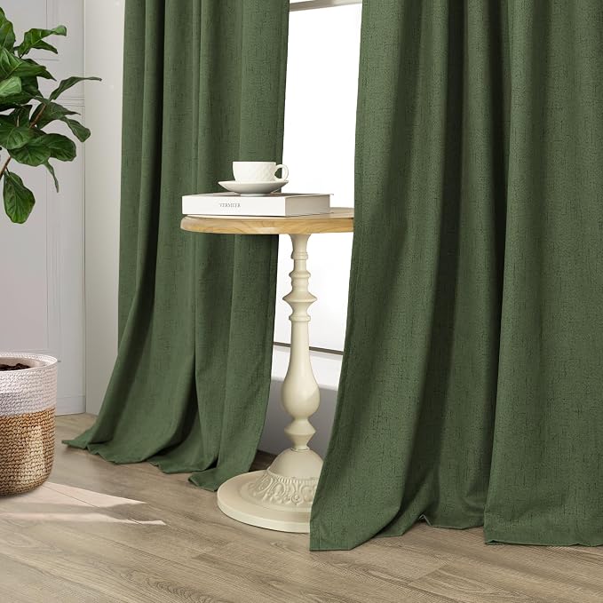 Pitalk Olive Green Blackout Curtains 63 Inch Length 2 Panel - Image 9