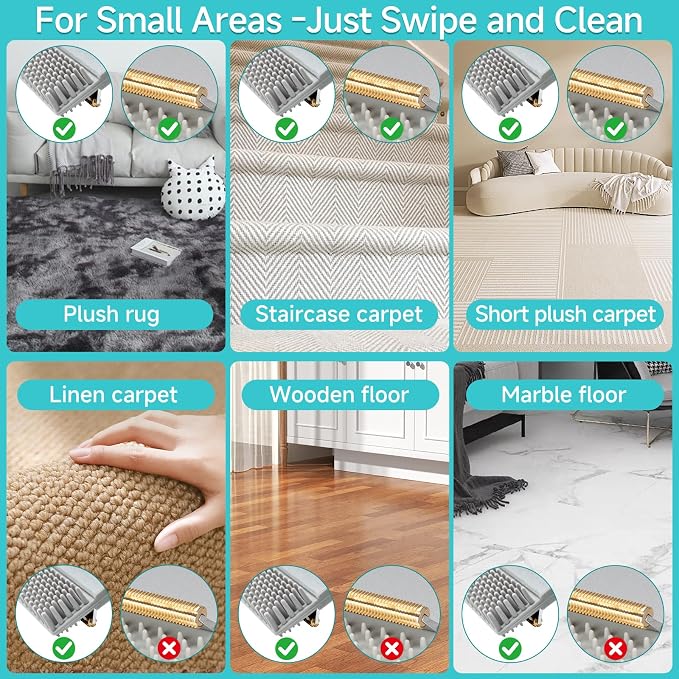 Carpet Rake for Pet Hair Removal Tool, Reusable Pet Hair Remover Broom - Image 4