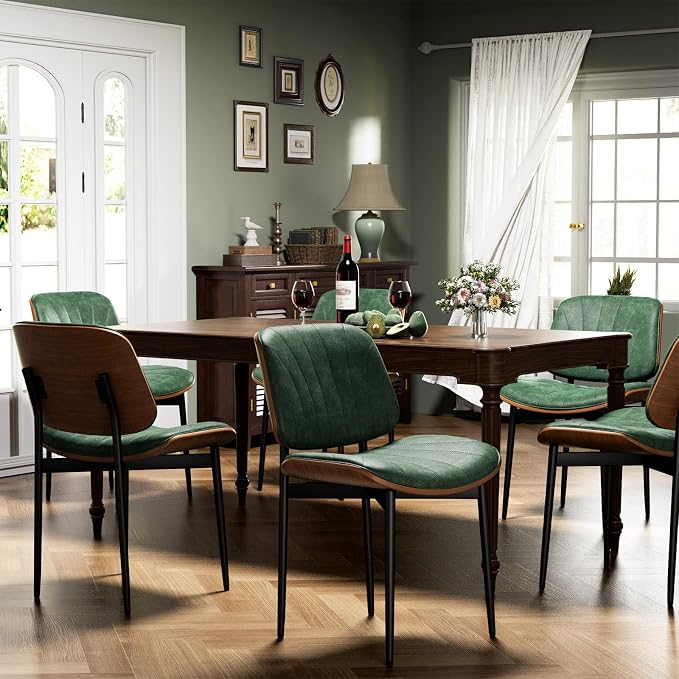 YaFiti Dining Chairs Set of 6, Dining Room and Kitchen Chairs, Mid Century by YaFiti