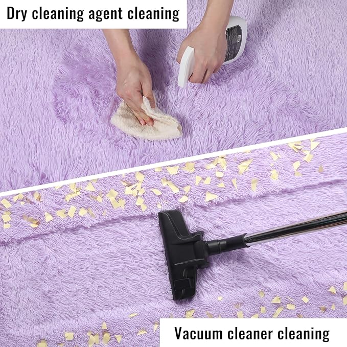 PAGISOFE Purple Rugs for Girls Bedroom 6x9 Ft Fluffy Living Room Area Rugs - Image 6