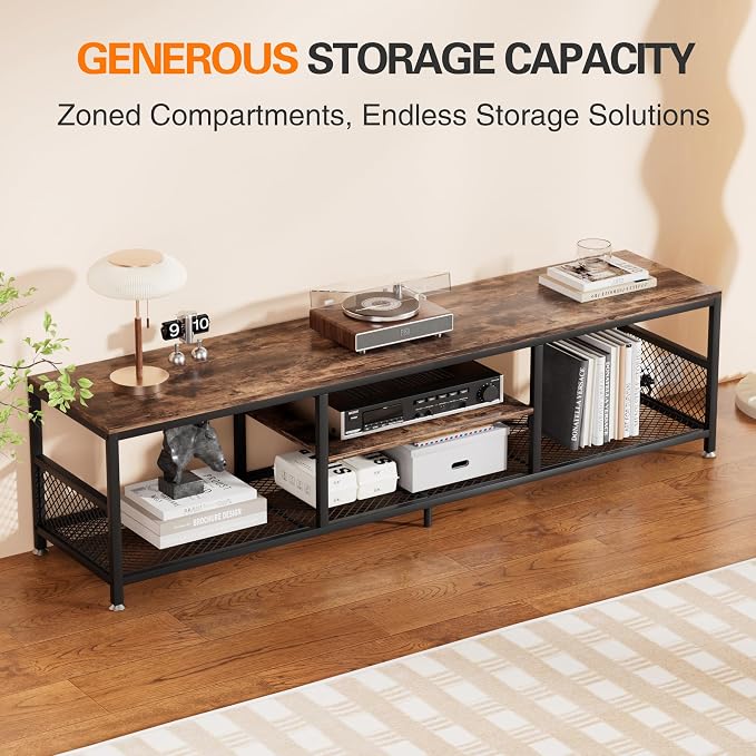 VECELO TV Stand with Power Outlets - Image 7