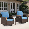 MELLCOM Patio Furniture Set of 3, Wicker Swivel Glider Chairs by MELLCOM