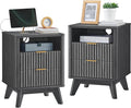 T4TREAM Fluted Nightstand Set of 2 by T4TREAMFurniture