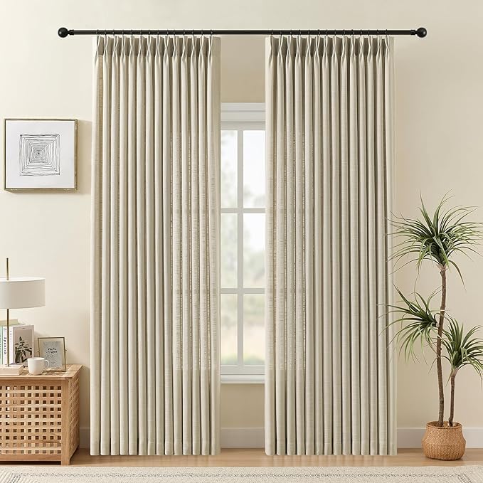 IVAPUPU Pinch Pleated Curtains 90 Inch Long 2 Panels by IVAPUPU