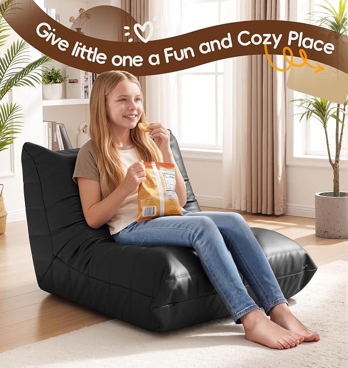 Hobestluk Small Bean Bag Chair Lazy Floor Sofa, Memory Foam Fireside Sofa - Image 9