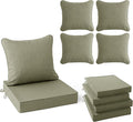 Summsun Water Resistant Outdoor Chair Cushions, Faux Linen Backrest and Seat by SUMMSUN