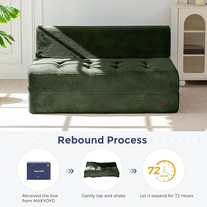 MAXYOYO 8" Folding Sofa Bed, Fold Out Chair Bed Sleeper Chair, Convertible - Image 9