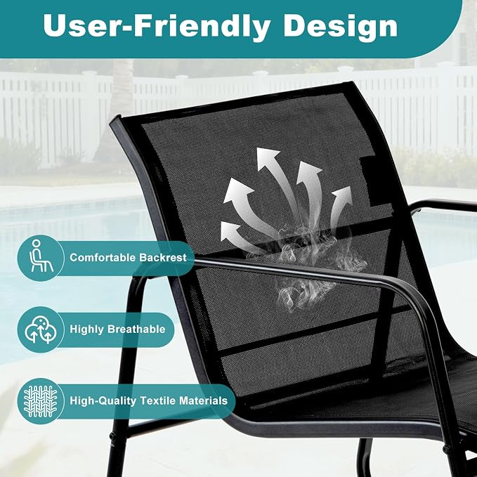 DUMOS 3 Piece Patio Furniture Set，Outdoor Patio Furniture Set - Image 5
