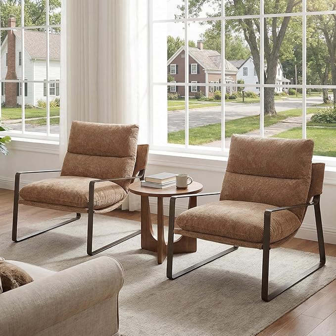 LukeAlon Modern Chenille Accent Armchair, Upholstered Lounge Chair - Image 4