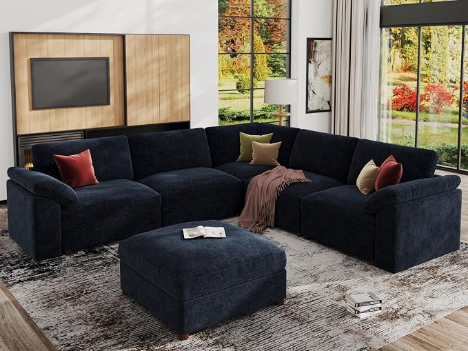 EASE MOOSE Oversized L Shape Sectional Couch, Extra Large Deep seat Sectional by EASEMOOSE