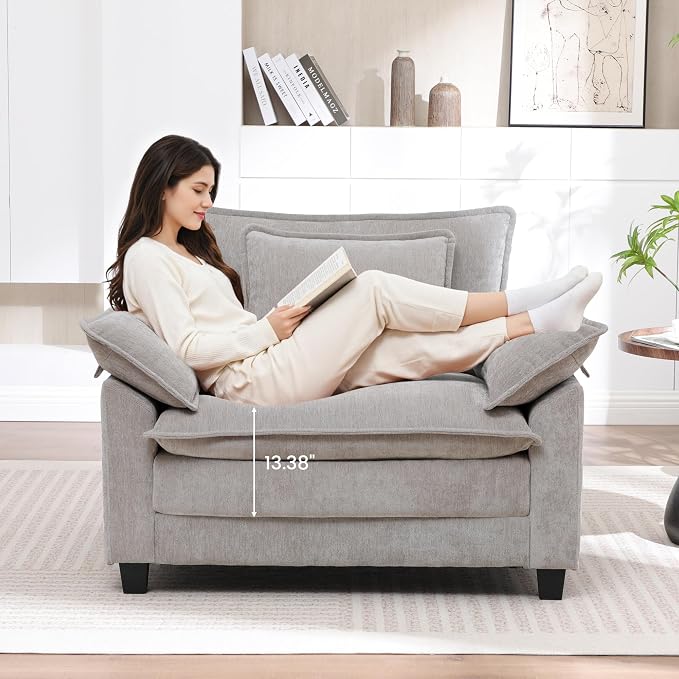 Oversized Accent Chair, Modern Chenille Cloud Sofa Chair - Image 3