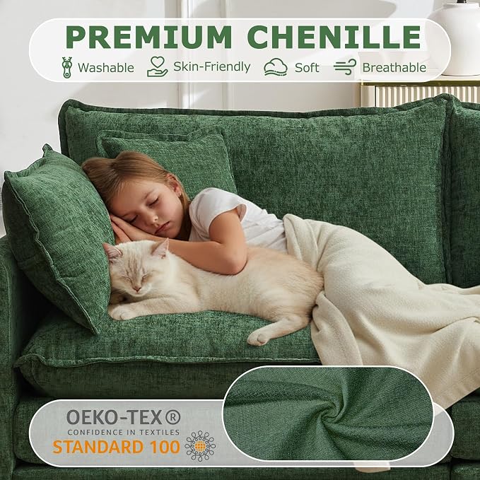 78” Modular Sectional Sofa, L Shaped Cloud Couch - Image 4