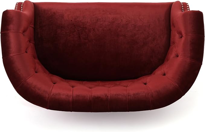 GDFStudio Melaina Tufted Chesterfield Velvet Loveseat - Image 9