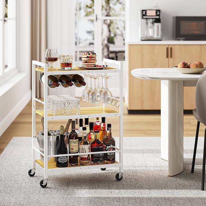 TUTOTAK Bar Cart, Serving Cart for Home, Microwave Cart, Drink Cart, Mobile by ChoosetutotakFurnitureBuildYourCozyHome