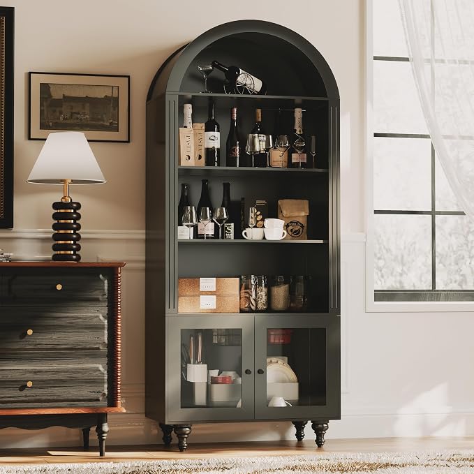 Wildhome Wooden Arched Display Storage Cabinet - Image 7