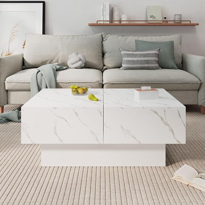 HedoAjim White Marble Coffee Table - Image 6