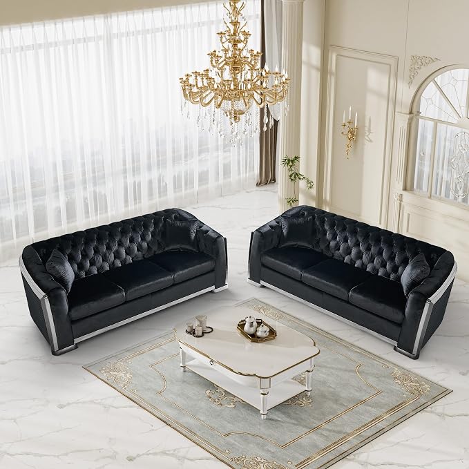DAMAIFROM Mid Century Modern Chesterfield Sofa Couch, 6 Seater Tufted Sofas by DAMAIFROMFURNITURE