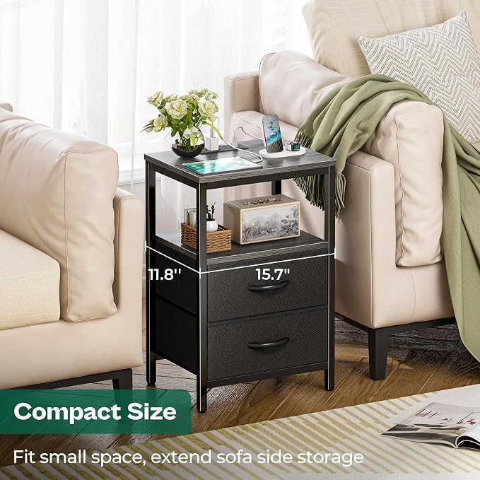Huuger Nightstands Set of 2, End Tables - Image 7