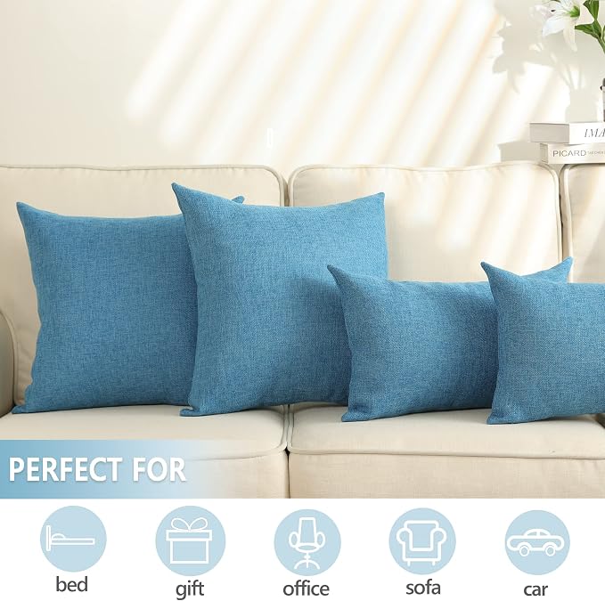 Stellhome Burlap Throw Pillow Covers 18x18 inch - Image 5