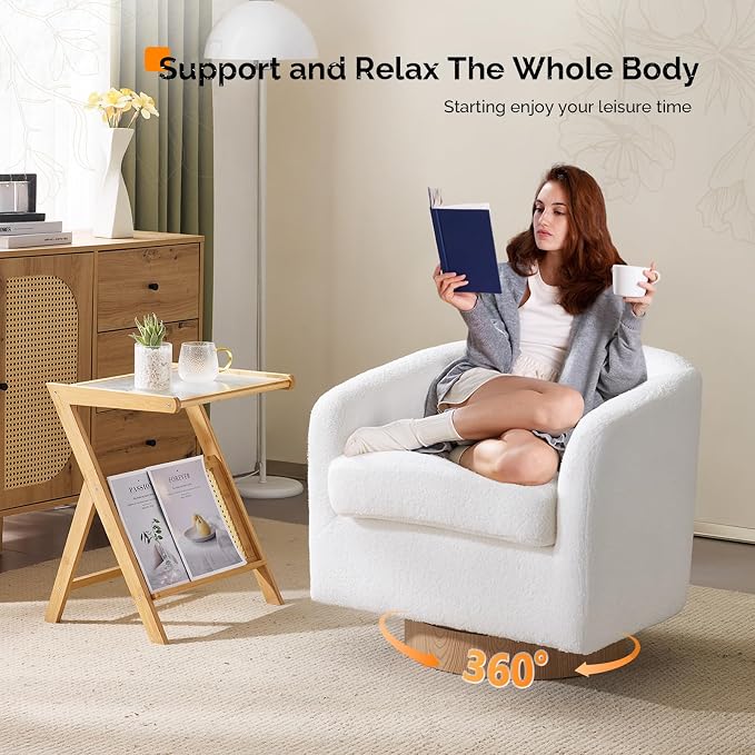 VINGLI 360°Swivel Accent Chair - Image 4