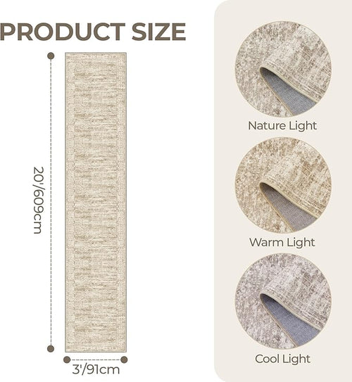 3x20 Washable Runner Rug for Hallway, Non-Slip Long Hallway Runner for Entryway - Image 2