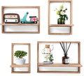 PHOENANCEE Square Floating Shelves, Framed Wall Shelf Decorative Set of 4 by PHOENANCEE