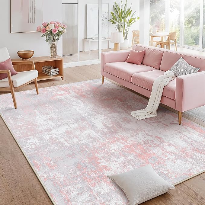Washable Area Rugs 8'x10' Non-Slip Modern Abstract Soft - Image 4