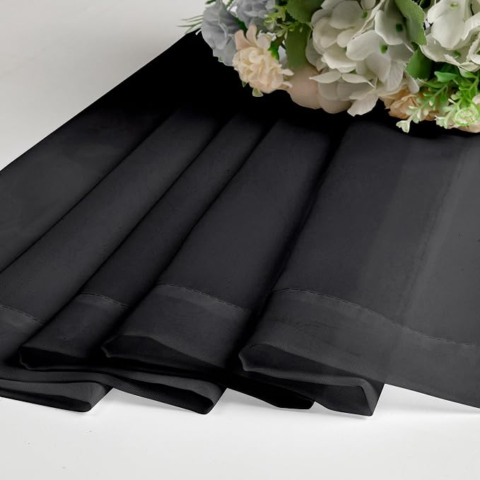 Aiyufeng Sheer Black Curtains 120 Inches Long, Extra Long Rod Pocket Solid - Image 8