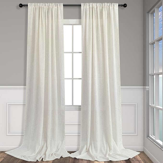 Pitalk Cream Curtains 80 Inch Length - Image 8