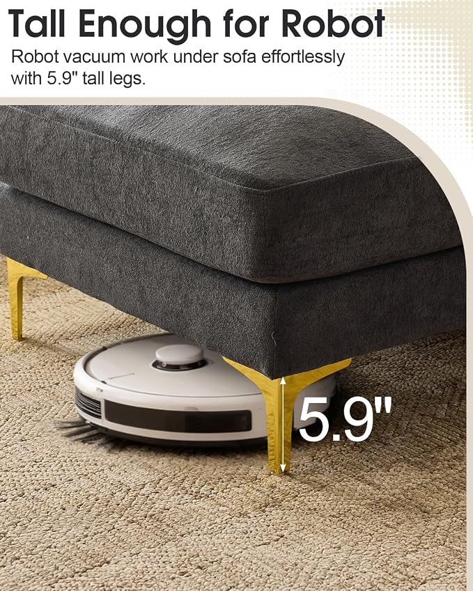 Karl home 99.6" Sectional Sofa, U-Shaped Chenille Upholstered Couch - Image 4