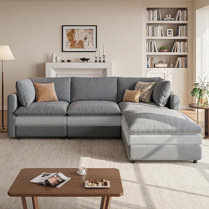 97" Cloud Couches for Living Room, 29.1" Deep Seat Modular Sectional Sofa - Image 3