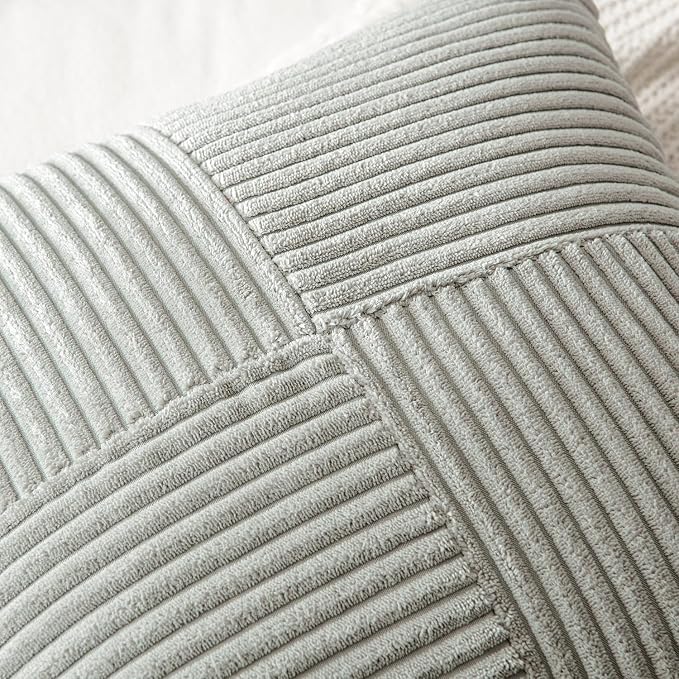 MIULEE Silver Grey Decorative Euro Sham Pillow Covers 24x24 Inch - Image 2