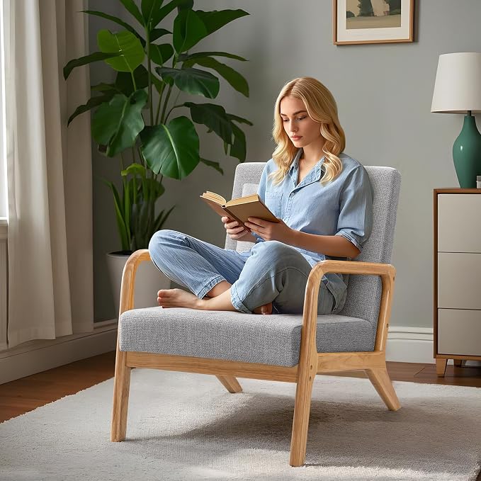 ELUCHANG Mid-Century Modern Accent Chair - Image 3