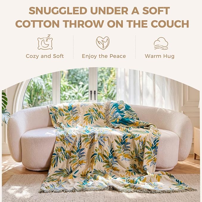 LUTBM Boho Throw Blanket for Couch Sofa Chair Cotton Summer Blankets for - Image 4