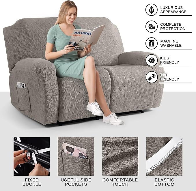 Timeles Recliner Covers Extra Wide Recliner Loveseat Covers Oversized Reclining - Image 3