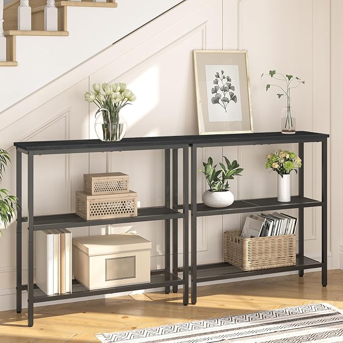 HOOBRO 29.5" Narrow Console Table, 3 Tier Entryway Table - Image 4