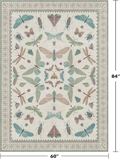 5x7 Pink and Green Nursery Rug - Image 2