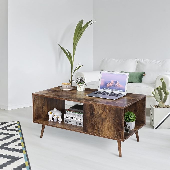 ZenStyle Mid Century Modern Coffee Table, Wooden Retro Coffee Table - Image 7