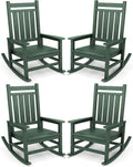 SERWALL Oversized Outdoor Rocking Chair Set of 4, HDPE Rocker by SERWALL