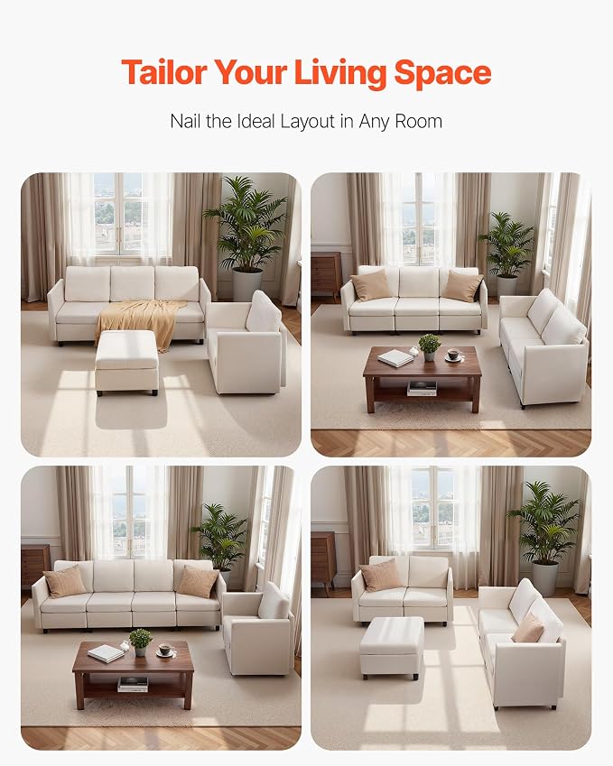 VEVOR Modular Sectional Sofa, Modern 5-Seater Modular Sofa - Image 7