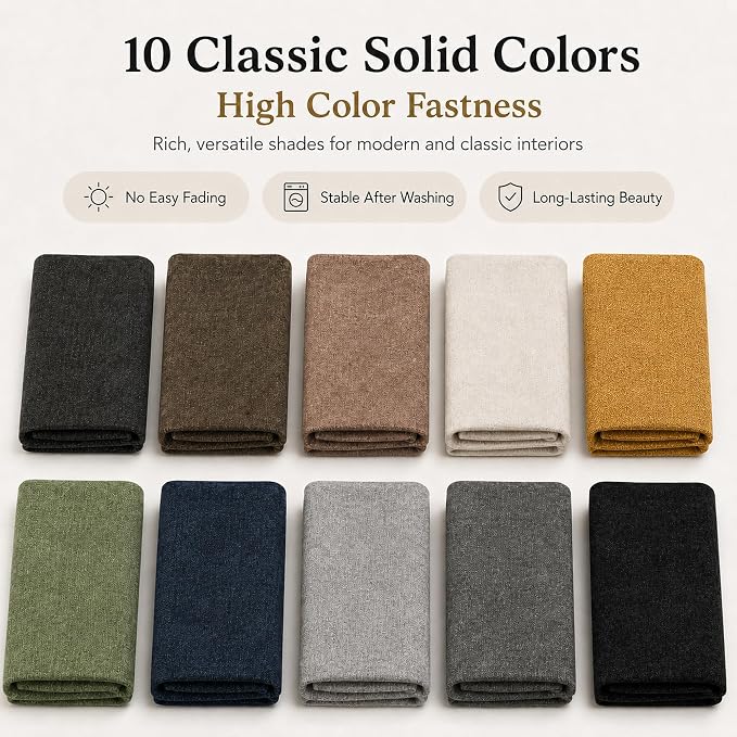 Mini Chenille Linen Blend Upholstery Fabric by the Yard, 57 Inch Wide Soft - Image 4