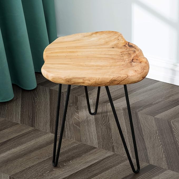 Greenage Cedar Roots Live Edge Side Table 12" x 13.5" x 17.4" Height Natural - Image 3