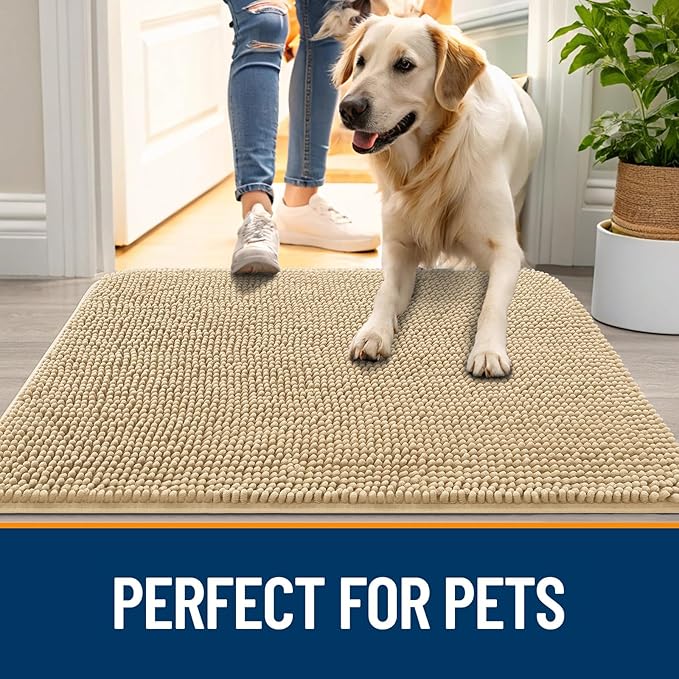 OLANLY Dog Door Mat for Muddy Paws 44x24, Absorbs Moisture and Dirt, Absorbent - Image 6